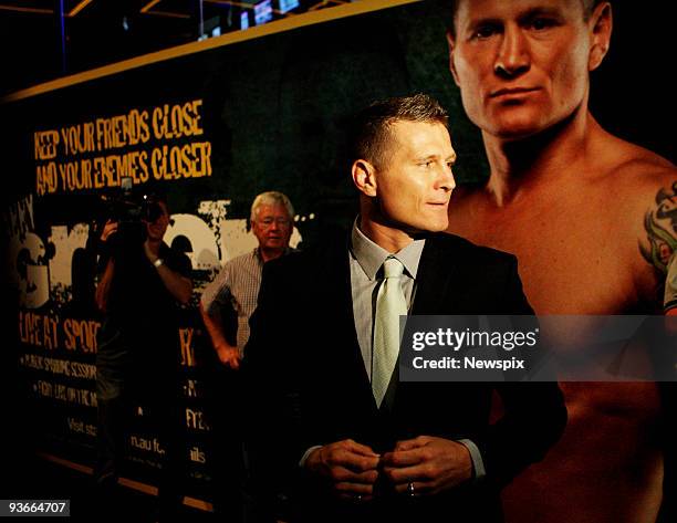 Danny Green looks on during a press conference ahead of the title fight for the IBO Cruiserweight World Title belt at Star City Casino on November...