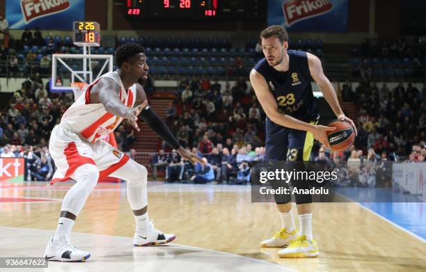 Marko Guduric of Fenerbahce Dogus in action during the Turkish Airlines Euroleague week 28 basketball match between KK Crvena Zvezda and Fenerbahce...