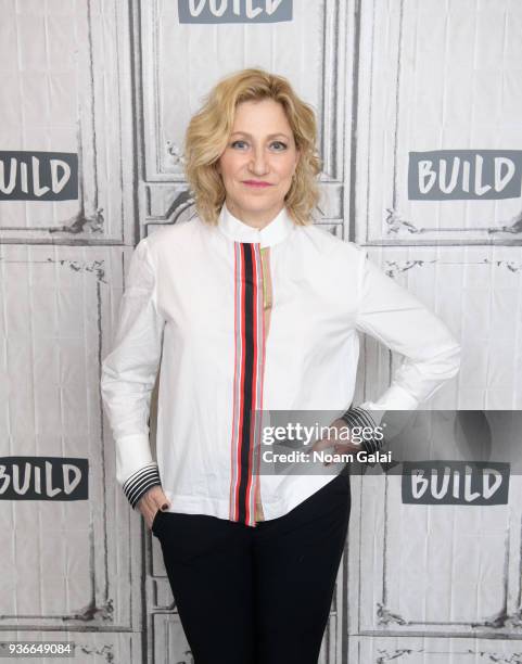 Edie Falco visits Build Series to discuss 'Outside In' at Build Studio on March 22, 2018 in New York City.