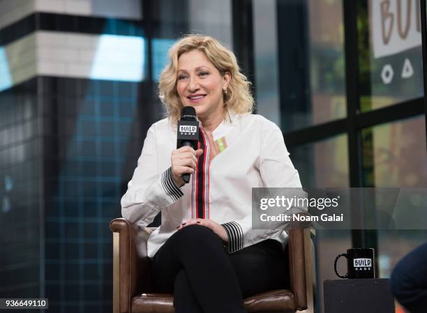 Edie Falco visits Build Series to discuss 'Outside In' at Build Studio on March 22, 2018 in New York City.