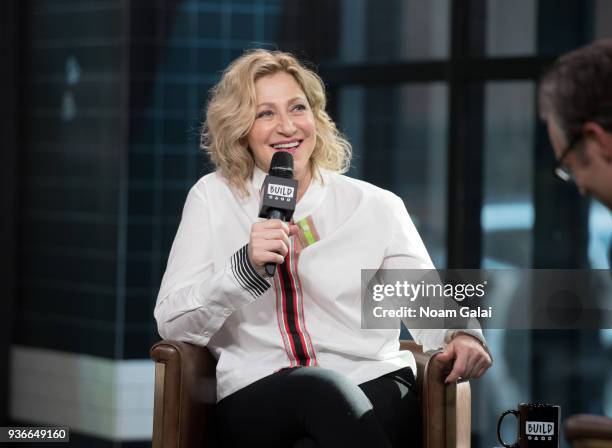 Edie Falco visits Build Series to discuss 'Outside In' at Build Studio on March 22, 2018 in New York City.