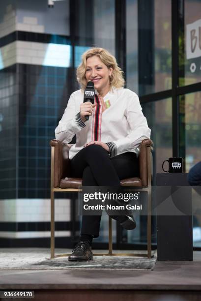 Edie Falco visits Build Series to discuss 'Outside In' at Build Studio on March 22, 2018 in New York City.