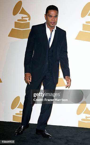 Rapper Drake poses in the press room during The GRAMMY Nominations Concert Live! at the Club Nokia on December 2, 2009 in Los Angeles, California.