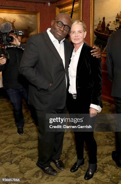 Edward Enninful and Sarajane Hoare attend as Edward Enninful and Kate Moss celebrate Giovanni Morelli as the new creative director of Stuart...