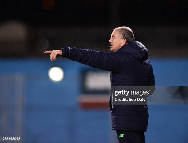 Dublin , Ireland - 22 March 2018; Republic of Ireland manager Noel King during the U21 International Friendly match between Republic of Ireland and...