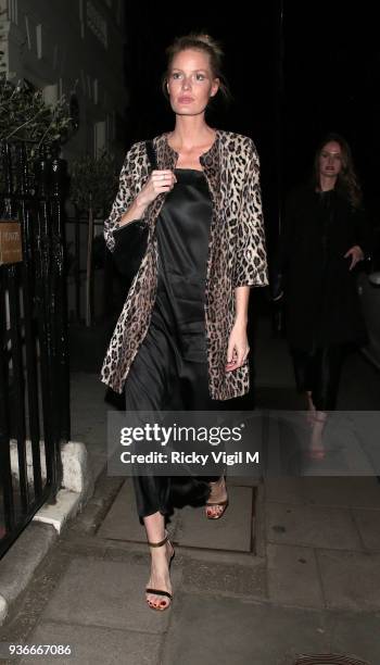 Caroline Winberg seen attending British Vogue editor-in-chief Edward Enninful's party to celebrate Stuart Weitzman's new Creative Director at Mark's...