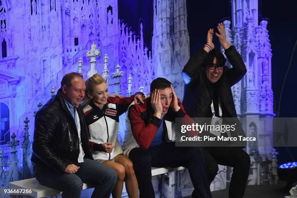 Aljona Savchenko and Bruno Massot of Germany attend the results of the Pairs Short Program during day two of the World Figure Skating Championships...