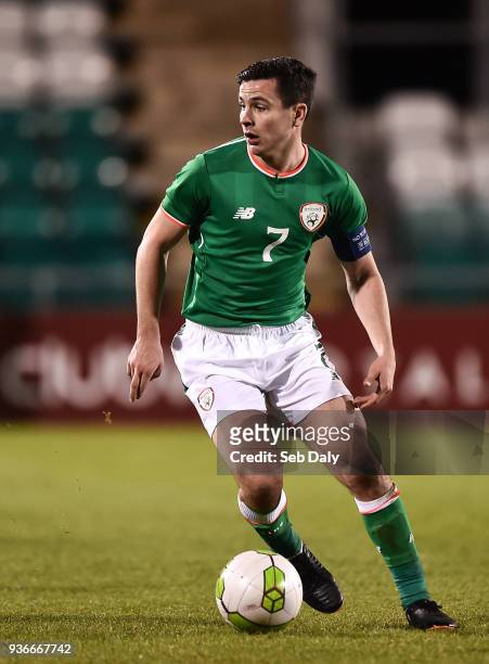 Dublin , Ireland - 22 March 2018; Josh Cullen of Republic of Ireland during the U21 International Friendly match between Republic of Ireland and...