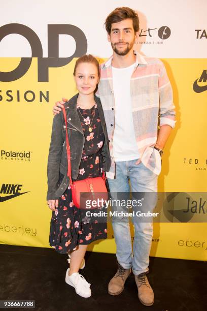 Actress Sonja Gerhardt and Singer Alvaro Soler during the Launch POP event on the occasion of the 20th anniversary of the Peek & Cloppenburg store at...