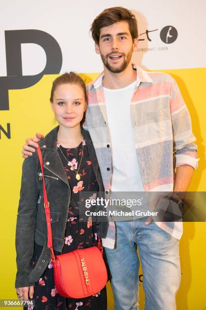 Actress Sonja Gerhardt and Singer Alvaro Soler during the Launch POP event on the occasion of the 20th anniversary of the Peek & Cloppenburg store at...