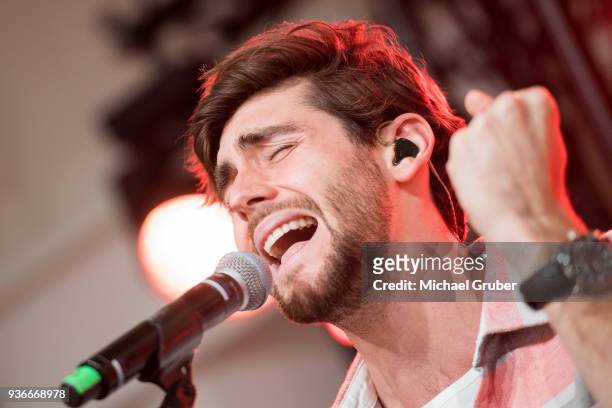 Singer Alvaro Soler performs during the Launch POP event on the occasion of the 20th anniversary of the Peek & Cloppenburg store at Weltstadthaus on...