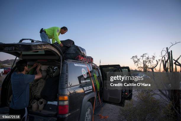 Aguílas del Desierto search and rescue crew pack up cars to drive back to San Diego, Ca. After a physically and emotionally difficult mission on May...