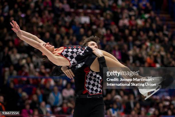 Valentina Marchei and Ondrej Hotarek of Italy compete in the Pairs Free Skating during day two of the World Figure Skating Championships at...