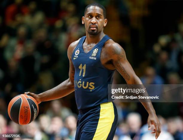 Brad Wanamaker of Fenerbahce in action during the 2017/2018 Turkish Airlines EuroLeague Regular Season game between Crvena Zvezda mts Belgrade and...