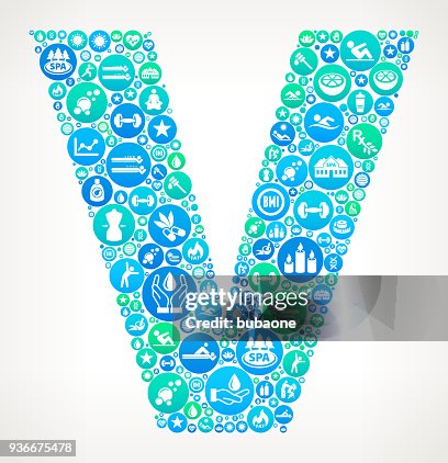 Letter V Spa and Wellness Vector Icon Pattern Letter V Spa and Wellness Vector Icon Pattern