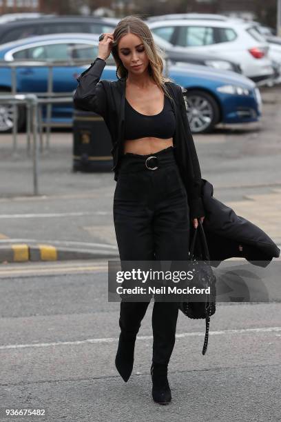 Lauren Pope seen filming 'The Only Way Is Essex' TV show at Sugarhut in Brentwood, Essex on March 22, 2018 in London, England.