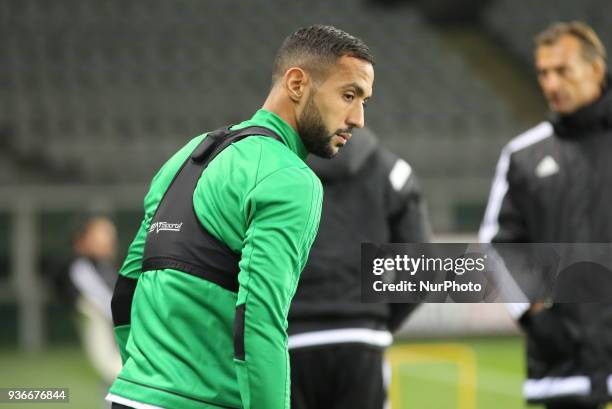 Medhi Benatia player of Juventus FC and Marocco national team, during training ahied the international friendly football match between Marocco and...