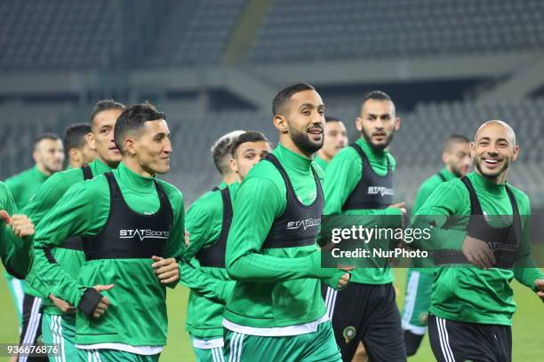 Medhi Benatia player of Juventus FC and Marocco national team, during training ahied the international friendly football match between Marocco and...