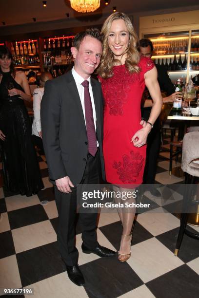 Christine Theiss and her husband Hans Theiss during the 'Spring Fashion & Dance' Party hosted by Joana Danciu at Tambosi on March 22, 2018 in Munich,...