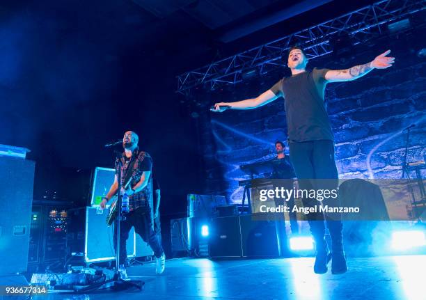 Danny O'Donoghue and Mark Sheehan from The Script perform in concert at Vistalegre on March 22, 2018 in Madrid, Spain.