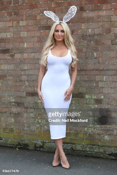 Amber Turner seen filming 'The Only Way Is Essex' TV show at Sugarhut in Brentwood, Essex on March 22, 2018 in London, England.