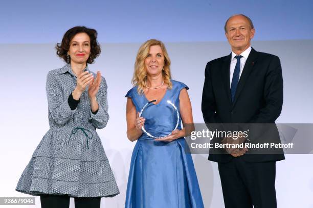 Director-General of the UNESCO, Audrey Azoulay, Laureate Professor Amy T. Austin from Argentina and Chairman & Chief Executive Officer of L'Oreal and...