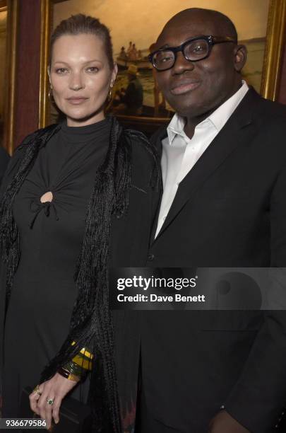 Kate Moss and Edward Enninful attend a private dinner hosted by British Vogue editor Edward Enninful and Kate Moss in honour of Giovanni Morelli, the...