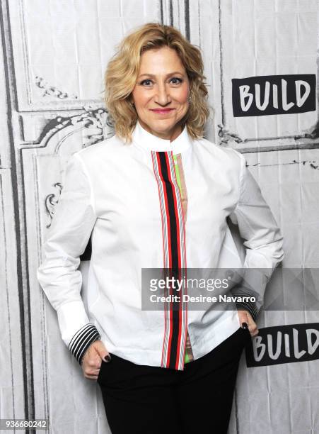 Actress Edie Falco visits Build Series to discuss 'Outside In' at Build Studio on March 22, 2018 in New York City.