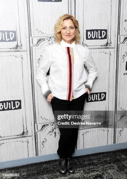 Actress Edie Falco visits Build Series to discuss 'Outside In' at Build Studio on March 22, 2018 in New York City.