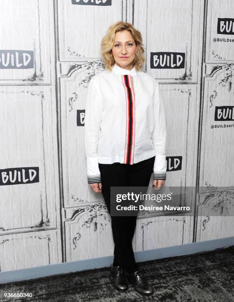 Actress Edie Falco visits Build Series to discuss 'Outside In' at Build Studio on March 22, 2018 in New York City.