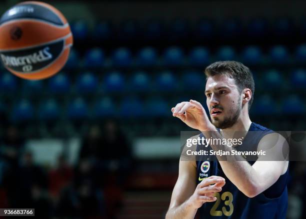 Marko Guduric of Fenerbahce in action during the 2017/2018 Turkish Airlines EuroLeague Regular Season game between Crvena Zvezda mts Belgrade and...