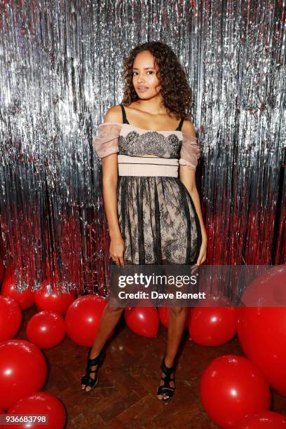 Malaika Firth attends the Self-Portrait store opening after-party at Central St Martins on March 22, 2018 in London, England.