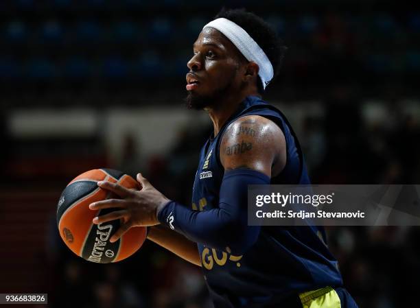 Ali Muhammed of Fenerbahce in action during the 2017/2018 Turkish Airlines EuroLeague Regular Season game between Crvena Zvezda mts Belgrade and...