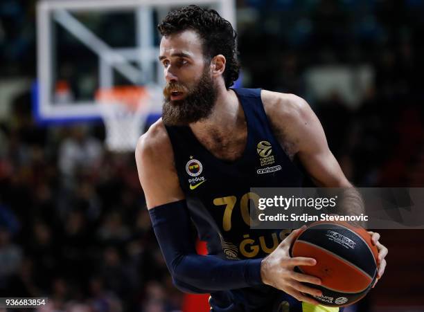 Luigi Datome of Fenerbahce in action during the 2017/2018 Turkish Airlines EuroLeague Regular Season game between Crvena Zvezda mts Belgrade and...