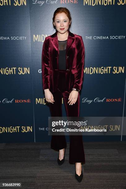 Mina Sundwall attends the screening of "Midnight Sun" at The Landmark at 57 West on March 22, 2018 in New York City.