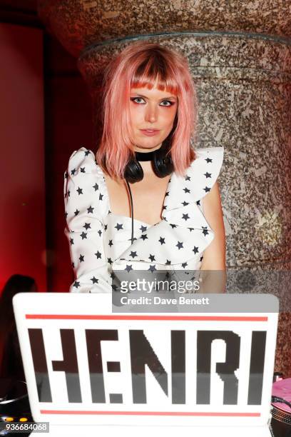 Henri performs at the Self-Portrait store opening after-party at Central St Martins on March 22, 2018 in London, England.