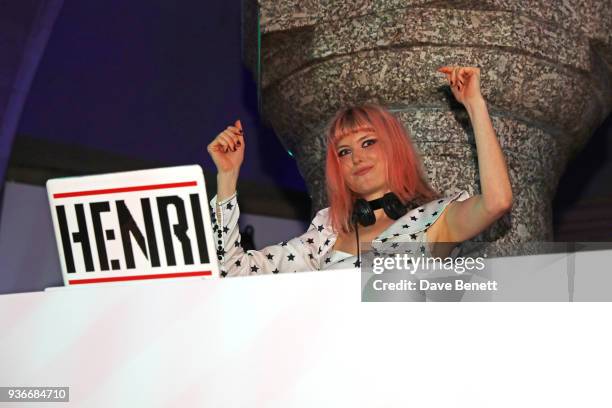 Henri performs at the Self-Portrait store opening after-party at Central St Martins on March 22, 2018 in London, England.