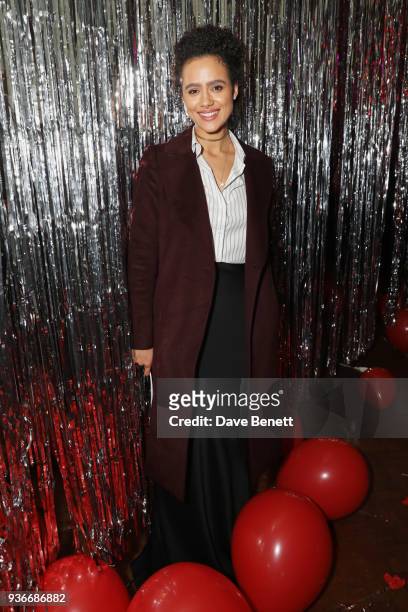 Nathalie Emmanuel attends the Self-Portrait store opening after-party at Central St Martins on March 22, 2018 in London, England.
