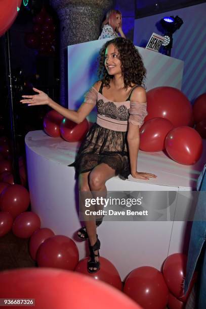 Malaika Firth attends the Self-Portrait store opening after-party at Central St Martins on March 22, 2018 in London, England.