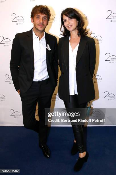 Actors Ruben Alves and Zabou Breitman attend the 2018 L'Oreal - UNESCO for Women in Science Awards Ceremony at UNESCO on March 22, 2018 in Paris,...