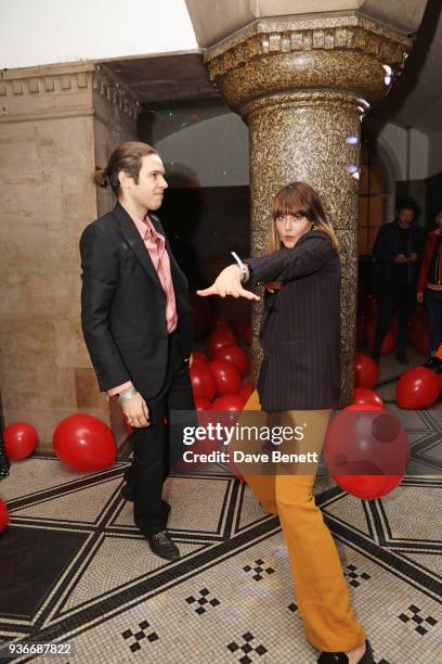 James Righton and Martine Lervik attend the Self-Portrait store opening after-party at Central St Martins on March 22, 2018 in London, England.