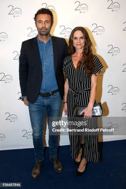 Journalist Victor Robert and actress Carole Dechantre attend the 2018 L'Oreal - UNESCO for Women in Science Awards Ceremony at UNESCO on March 22,...