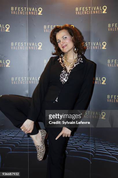 Actress and humorist Armelle attends photocall before the Tribute to Gabriel Yared during Valenciennes Film Festival on March 22, 2018 in...