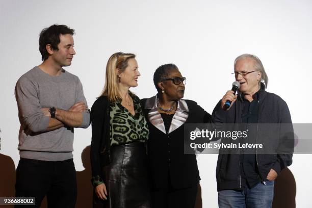 Actors Yannis Lespert, Firmine Richard, Gabrielle Lazure and director Philippe Muyl attend the Tribute to Gabriel Yared during Valenciennes Film...