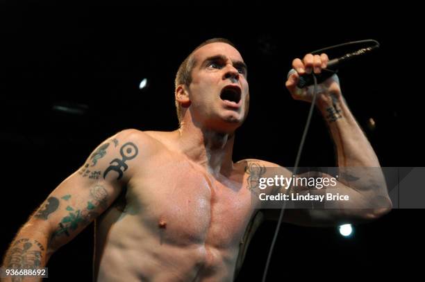 Rollins Band at Nokia Theater. Henry Rollins, mouth agape as he sings in performance with Rollins Band on June 16, 2006 at the Nokia Theater in New...