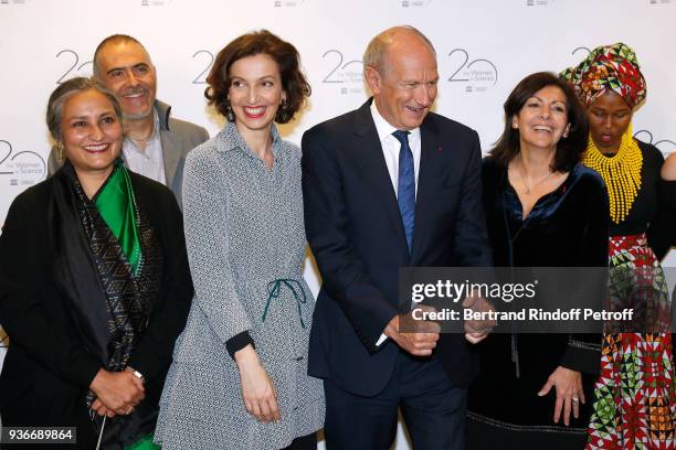 Director-General of the UNESCO, Audrey Azoulay, Chairman & Chief Executive Officer of L'Oreal and Chairman of the L'Oreal Foundation Jean-Paul Agon,...