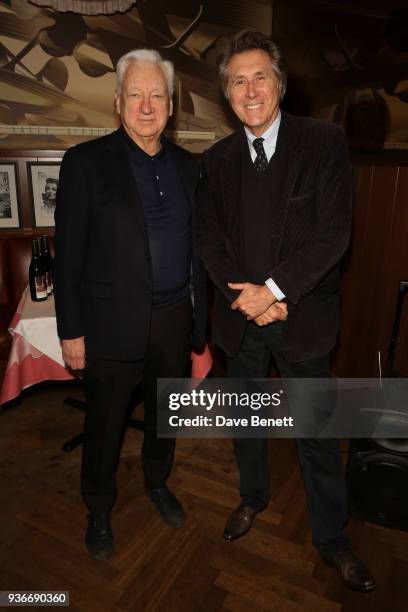 Michael Craig Martin and Bryan Ferry attend a dinner in celebration of Wim Wenders Blain|Southern exhibition ÔEarly Works: 1964-1984Õ at The Colony...