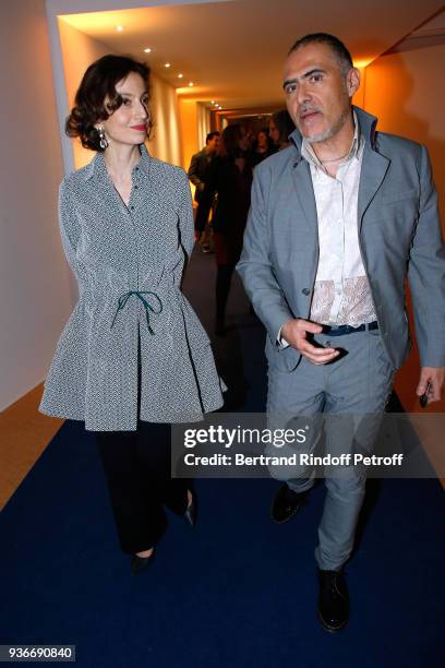 Director-General of the UNESCO, Audrey Azoulay and Journalist Francois Durpaire attend the 2018 L'Oreal - UNESCO for Women in Science Awards Ceremony...