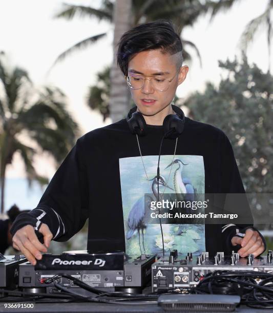 Louis Kha of Autograf performs during SiriusXM's "House Of Chill" Miami Music Week Party At The Faena Hotel on March 22, 2018 in Miami Beach City.