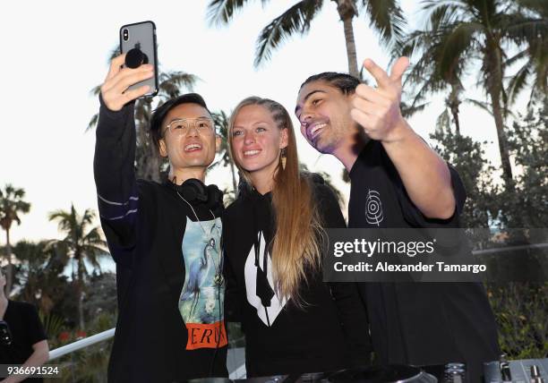 Autograf and Nora En Pure perform during SiriusXM's "House Of Chill" Miami Music Week Party At The Faena Hotel on March 22, 2018 in Miami Beach City.